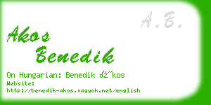 akos benedik business card